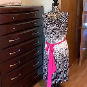 Eliza j dress with pink waist sash